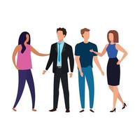 meeting of business people avatar characters vector