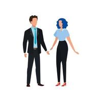 business couple elegant avatar character vector