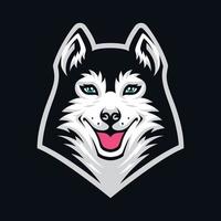 mascota de vector de cara de husky