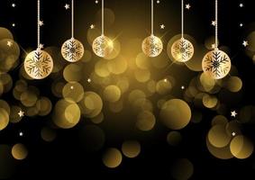 Christmas background with hanging decorations vector