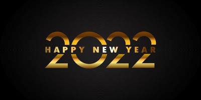 happy new year banner with gold lettering design vector