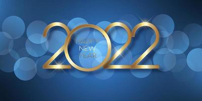 gold and blue happy new year banner vector