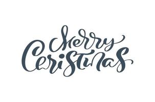 Hand drawn vector lettering text Merry Christmas. brush calligraphic phrase isolated on white background. Text for cards invitations, templates. Stock illustration