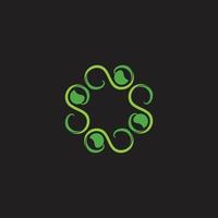 simple leaf swirl loop curves geometric design decoration vector