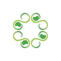 simple leaf swirl loop curves geometric design decoration vector
