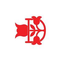 letter d flower beauty symbol decoration logo vector