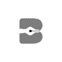 letter b pen writer stripes silhouette design symbol logo vector