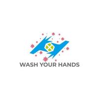 text wash your hand plus medical design symbol vector