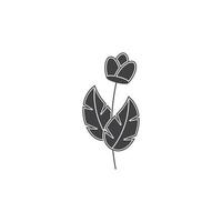 rose tree simple geometric beauty symbol logo decor vector