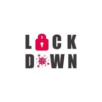 text lock down against virus infection symbol vector