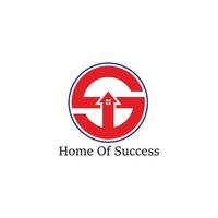 letter s home business arrow up geometry design logo vector