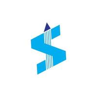 letter s stripes motion arrow geometric logo vector