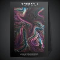 topography poster line on black background