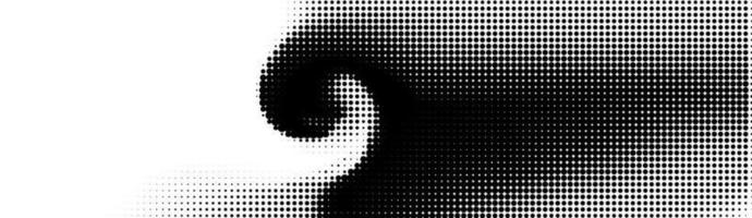 Halftone in abstract style. Geometric retro banner vector texture. Modern print. White and black background. Light effect