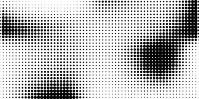 Halftone in abstract style. Geometric retro banner vector texture. Modern print. White and black background. Light effect.