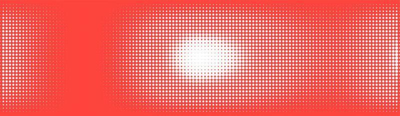 Halftone in abstract style. Geometric retro banner vector texture. Modern print. White and red background. Light effect