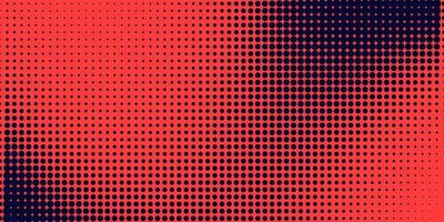 Halftone in abstract style. Geometric retro banner vector texture. Modern print. Dark blue and red background. Light effect