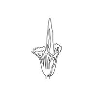 dibujo de línea continua única de beauty fresh amorphophallus titanum para decoración de pared del hogar impresión de póster. Flor decorativa titán arum para parque nacional. Ilustración de vector de diseño de dibujo de una línea moderna