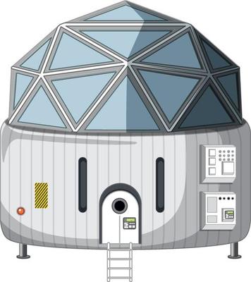Space dome station on white background
