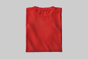 Red folded T-shirt Template photo