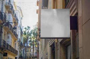 Street advertising panel isolated photo