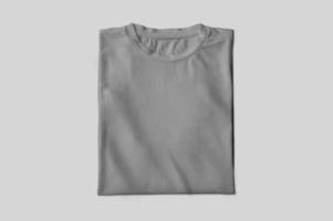 Template of  a Grey Folded T-shirt photo