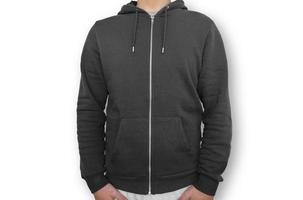 Black Hoodie With Zipper photo