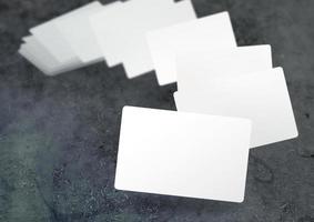 Floating Blurred Business Cards photo