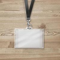 Cardholder for ID on wooden surface photo