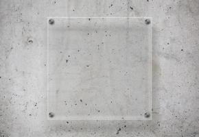 Transparent plate on concrete surface
