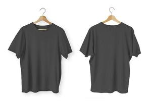 Front and back isolated black t-shirts photo