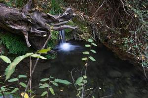 waterfall in a high mountain stream photo