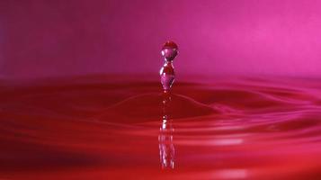 splash resulting from the impact of a drop with a container full of water photo