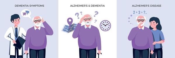 Dementia Alzheimer Design Concept vector