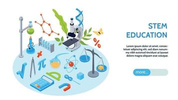 Stem Education Horizontal Banner vector