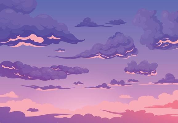 Evening Cloudy Sky Background