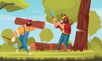 Lumberjack Cartoon Composition vector