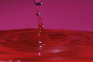 splash resulting from the impact of a drop with a container full of water photo