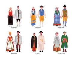 European National Costume Set vector