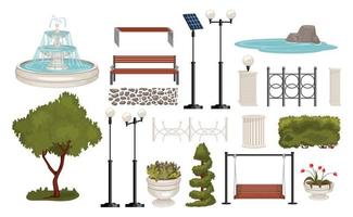 Park Architecture Elements Set vector