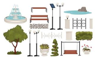 Park Architecture Elements Set vector