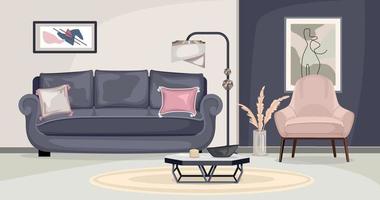 Living Room Interior Composition vector