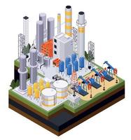 composición de la fábrica de petróleo petróleo vector