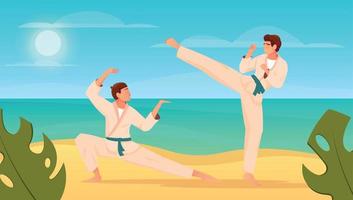 Martial Arts Flat Composition vector