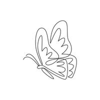 dibujo de línea continua única de mariposa de lujo para la identidad del logotipo de la corporación. Salón de belleza y concepto de icono de empresa de salud de forma animal. Ilustración de vector de diseño gráfico de dibujo de una línea