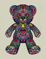 oso de peluche dia de los muertos vector