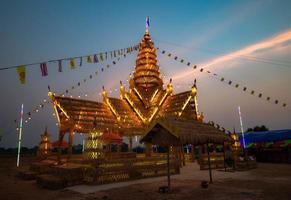 Thai farmer tradition that made the rice castle  for appreciate and thank you to rice photo