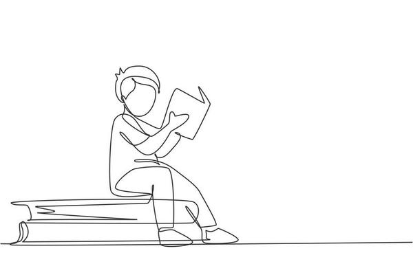 https://static.vecteezy.com/system/resources/thumbnails/004/482/310/small_2x/single-one-line-drawing-little-boy-reading-learning-and-sitting-on-big-books-study-in-library-intelligent-student-education-concept-modern-continuous-line-draw-design-graphic-illustration-vector.jpg