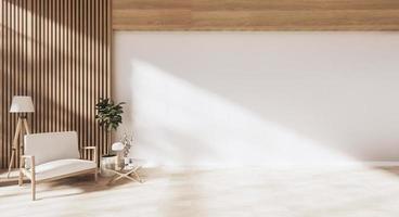 interior design has a armchair on empty room japanese design,3D rendering photo