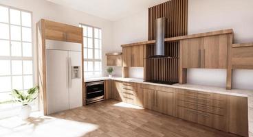 Kitchen room japanese style.3D rendering photo